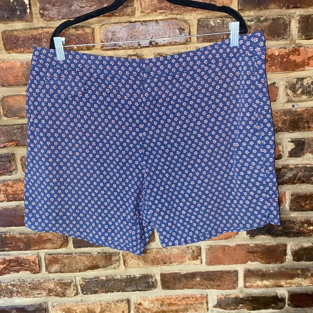 J. Crew Navy Blue Floral Flower 7